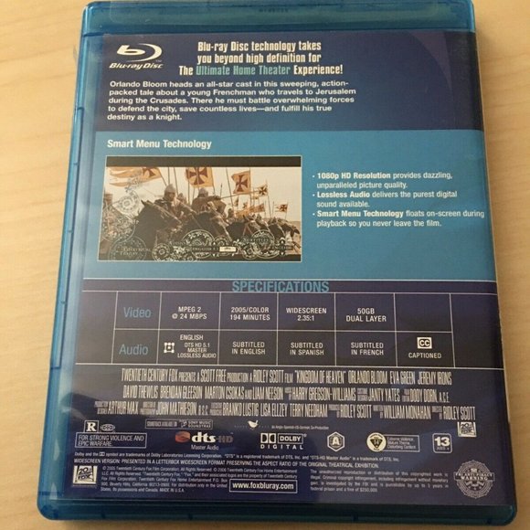 KINGDOM OF HEAVEN DIRECTOR'S CUT - BLU RAY - Picture 2 of 2